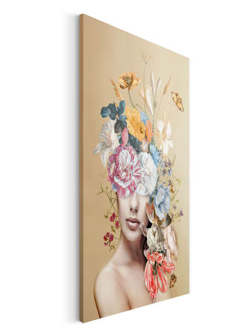 Orangewallz Kunstdruk op canvas "Floral Lady" - (B)70 x (H)50 cm