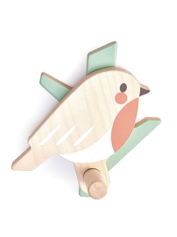 Tender Leaf Toys Garderoben-Haken "Vogel" in Natur/ Grün