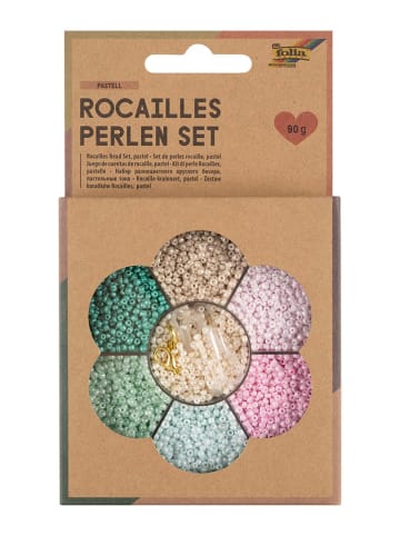 folia PAPER Perlen-Bastelset in Türkis/ Rosa - 90 g