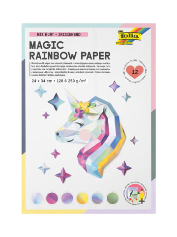 folia PAPER Regenbogenpapier  - 12 Blatt - (L)34 x (B)24 cm