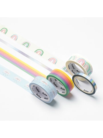 folia PAPER Plakband "Rainbow Clouds" meerkleurig - 4x 5 m