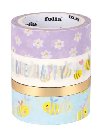 folia PAPER Taśmy klejące "Bees" ze wzorem - 4 x 5 cm