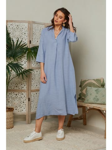 Lin Passion Leinen-Kleid in Hellblau