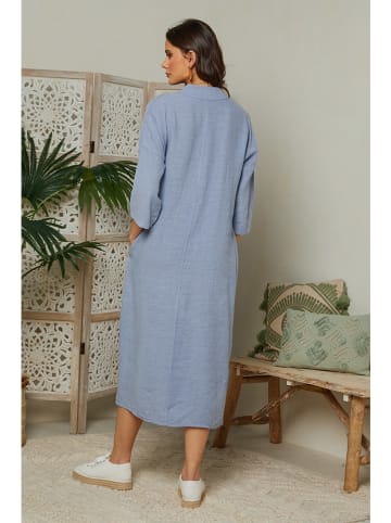 Lin Passion Leinen-Kleid in Hellblau