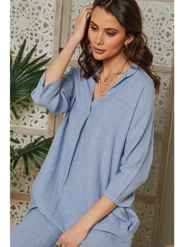 Lin Passion Leinen-Kleid in Hellblau