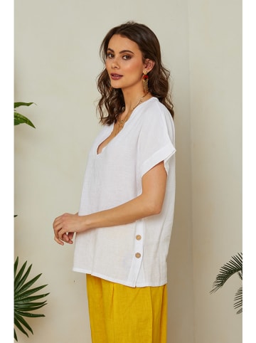 Lin Passion Leinen-Bluse in Weiß