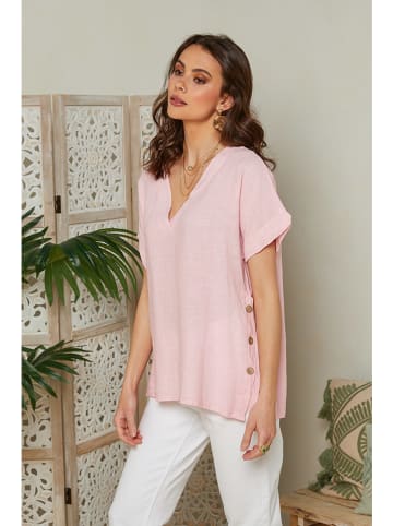 Lin Passion Leinen-Bluse in Rosa