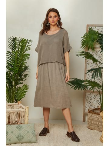 Lin Passion Kleid in Taupe