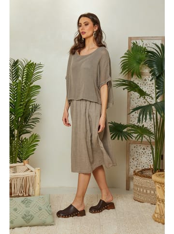 Lin Passion Kleid in Taupe