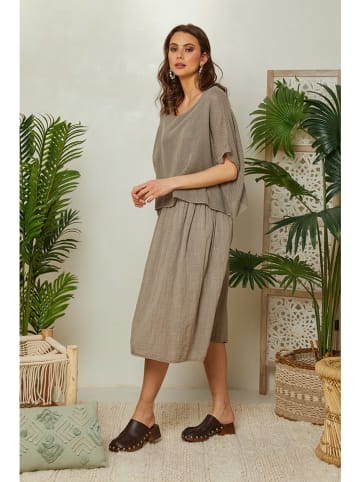 Lin Passion Kleid in Taupe