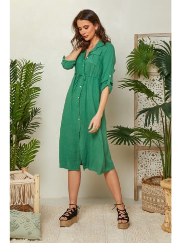 Lin Passion Leinen-Kleid in Grün