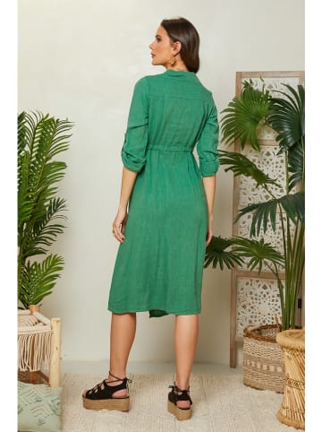 Lin Passion Leinen-Kleid in Grün