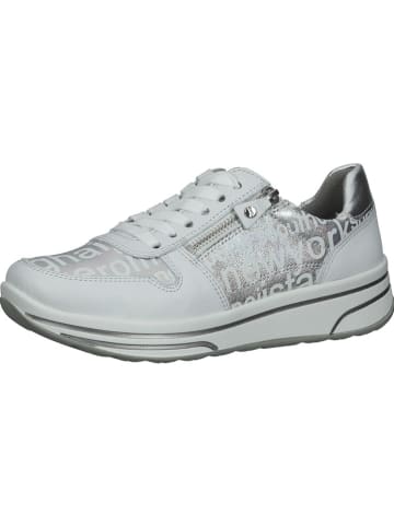 Ara Shoes Skórzane sneakersy w kolorze srebrno-białym