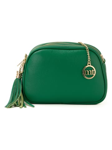 Mia Tomazzi Skórzana torebka "Marghera" w kolorze zielonym - 26 x 20 x 8 cm