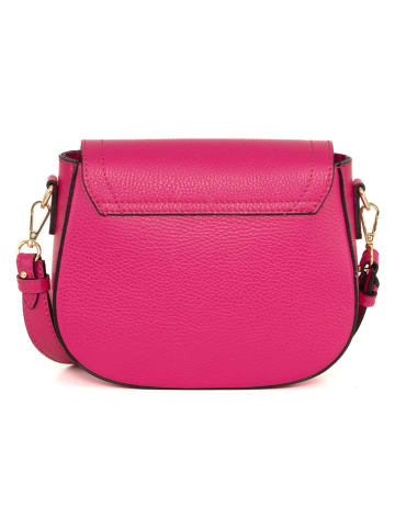 Mia Tomazzi Skórzana torebka "Carracci" w kolorze różowym - 23 x 18 x 7,5 cm