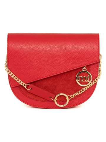 Mia Tomazzi Skórzana torebka "Gadames" w kolorze czerwonym - 21 x 18 x 6 cm