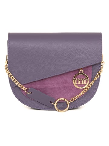 Mia Tomazzi Skórzana torebka "Gadames" w kolorze fioletowym - 21 x 18 x 6 cm