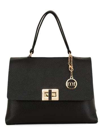 Mia Tomazzi Leren handtas "Lanciano" zwart - (B)32 x (H)23 x (D)13 cm