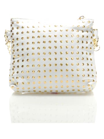 Mila Blu Leder-Umhängetasche "Ninfea" in Gold/ Weiß - (B)20 x (H)22 x (T)2 cm