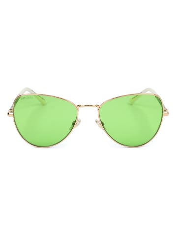 Jimmy Choo Damskie okulary przeciwsłoneczne w kolorze złoto-zielonym