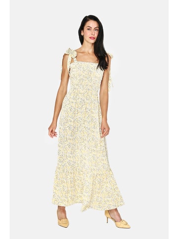 ASSUILI Kleid in Gelb/ Weiß