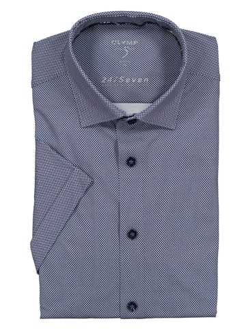 OLYMP Blouse "Level 5" - body fit - donkerblauw