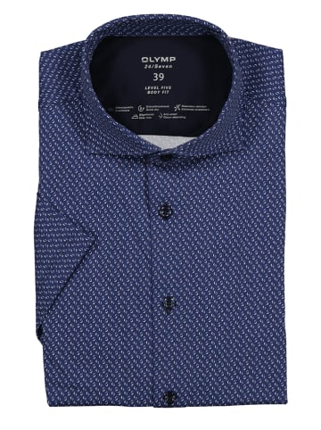 OLYMP Blouse "Level 5" - body fit - donkerblauw