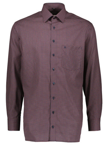 OLYMP Blouse "Luxor" - modern fit - rood/donkerblauw