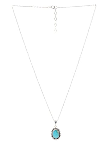 AMAZONIA Zilveren ketting "Matuncu" met edelsteen - (L)42 cm