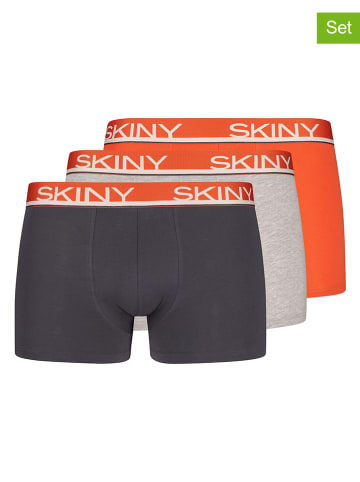 Skiny 3-delige set: boxershorts grijs/oranje