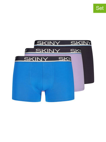 Skiny 3-delige set: boxershorts blauw/lila/antraciet