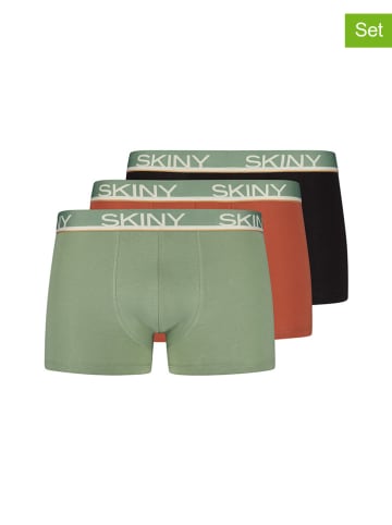 Skiny 3-delige set: boxershorts olijfgroen/rood/zwart