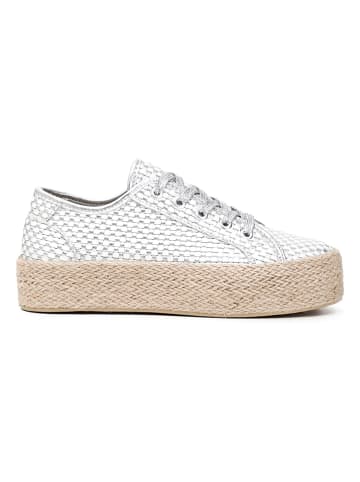 Cafe Noir Sneakers zilverkleurig