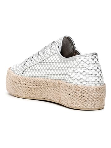 Cafe Noir Sneakersy w kolorze srebrnym