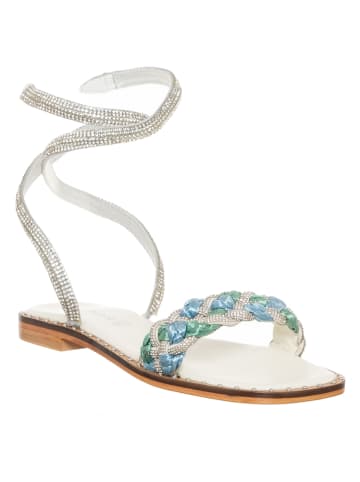 Cafe Noir Sandały w kolorze biało-turkusowym