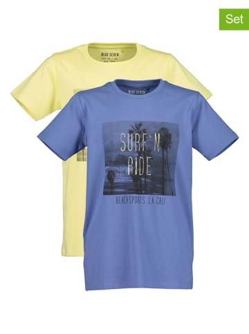 Blue Seven Koszulki (2 szt.) w kolorze żółto-niebieskim