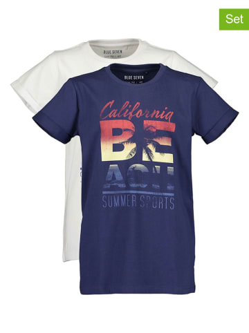 Blue Seven 2er-Set: Shirts in Weiß/ Dunkelblau