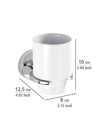 Wenko Zahnputzbecher "Capri" in Weiß - (B)8 x (H)19 x (T)12,5 cm