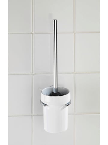 Wenko Szczotka WC "Capri" w kolorze srebrno-białym - wys. 37 cm