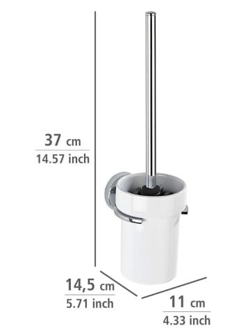 Wenko Szczotka WC "Capri" w kolorze srebrno-białym - wys. 37 cm