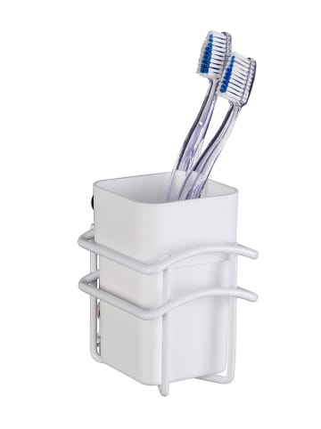 Wenko Tandenborstelhouder "Classic Plus" wit - (B)8 x (H)11 x (D)10 cm