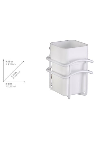Wenko Tandenborstelhouder "Classic Plus" wit - (B)8 x (H)11 x (D)10 cm