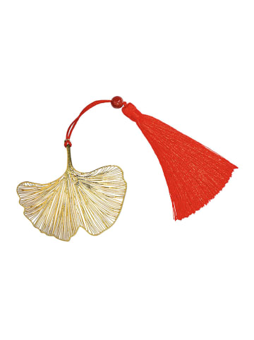 moses. Lesezeichen "Ginko" in Rot/ Gold - (L)10 cm