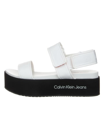 Calvin Klein Sandalen in Weiß/ Schwarz
