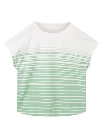 Tom Tailor Shirt in Grün/ Weiß