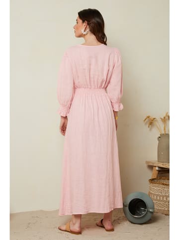 Le Monde du Lin Leinen-Kleid in Rosa