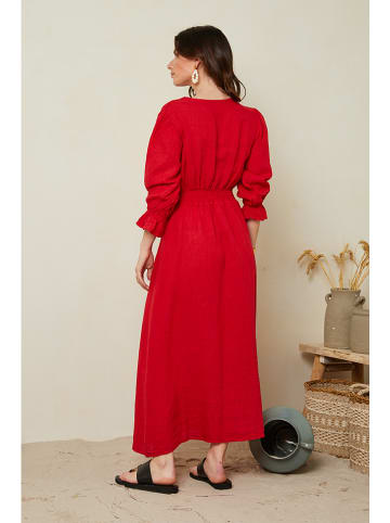 Le Monde du Lin Linnen jurk rood