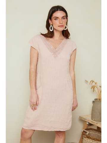 Le Monde du Lin Leinen-Kleid in Rosa