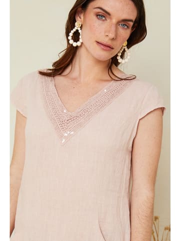 Le Monde du Lin Leinen-Kleid in Rosa