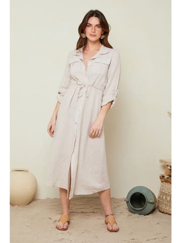 Le Monde du Lin Leinen-Kleid in Creme